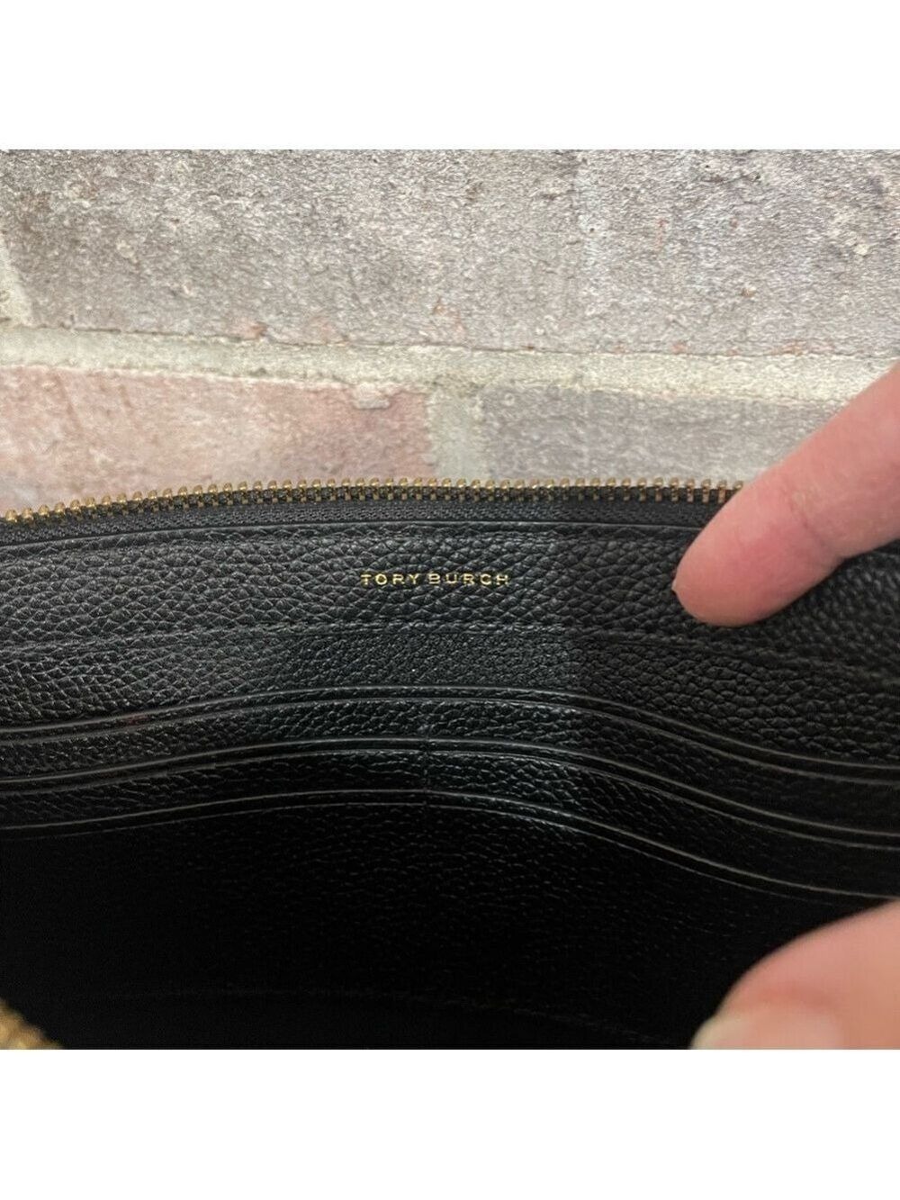 Tory Burch Black Crossbody Bag with Gold Logo - Picture 8 of 14